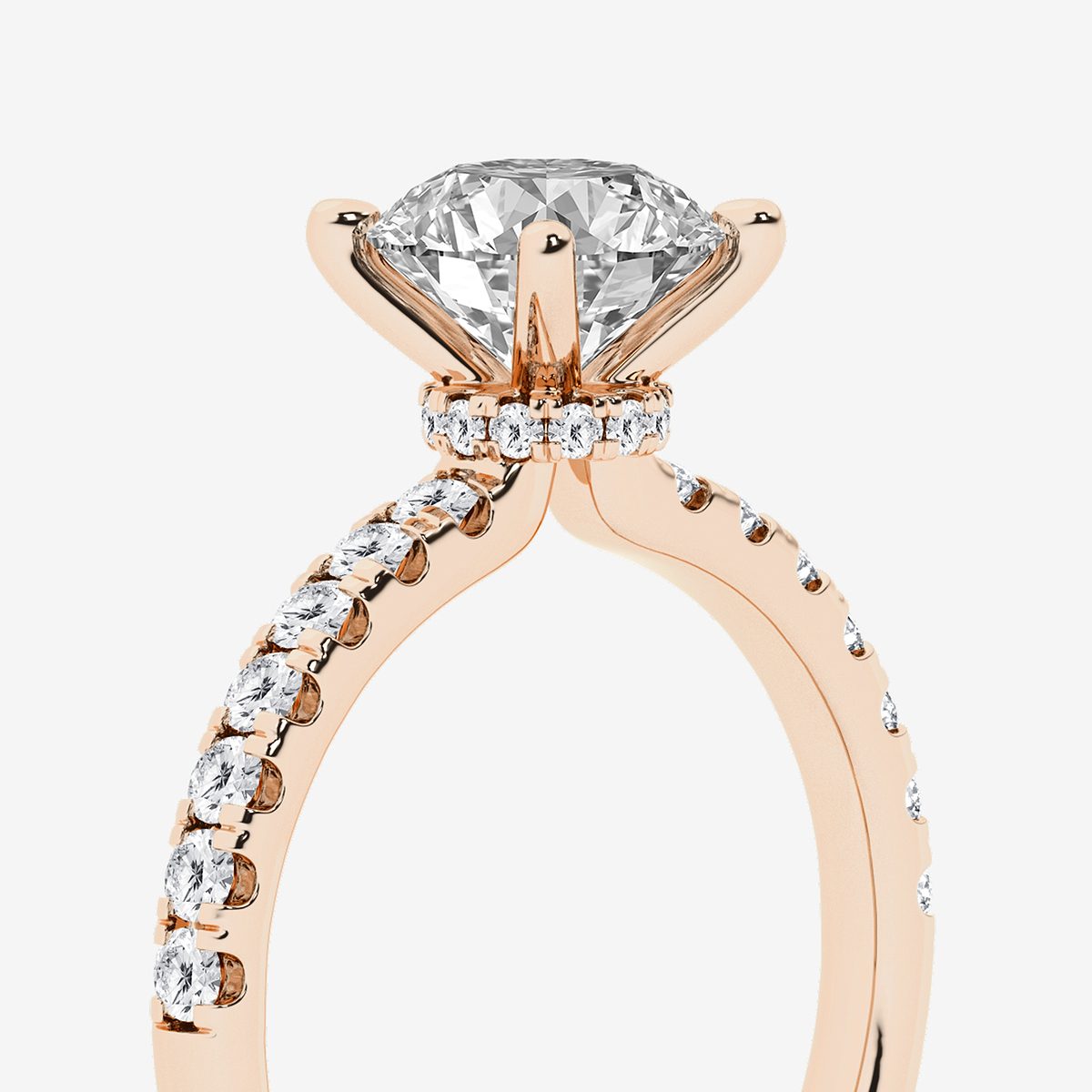 Additional Image 2 for  1 7/8 ctw Round Lab Grown Diamond Hidden Halo Engagement Ring